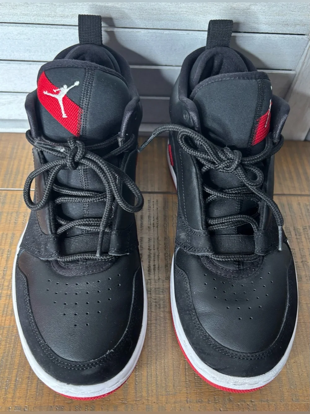 Jordan Access Bred Black Gym Red White High Top Sneaker AV5105-001 Men's Size 8